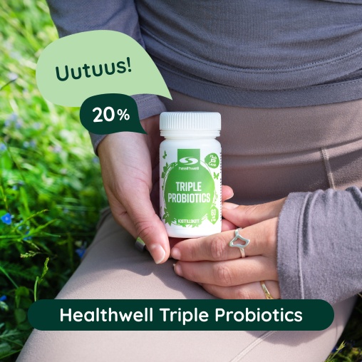Uutuus! Healthwell Triple Probiotics 20 %